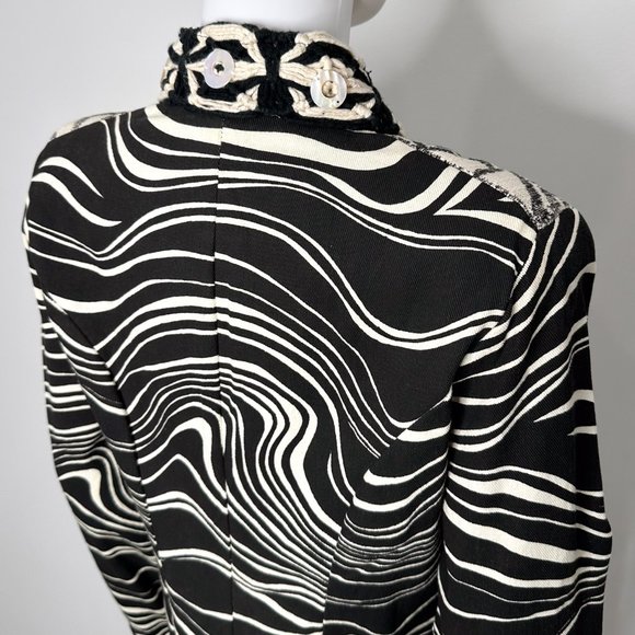 Sandy Starkman Vintage Embroidered Crochet Detail Overcoat Long Jacket Size S - Picture 10 of 16